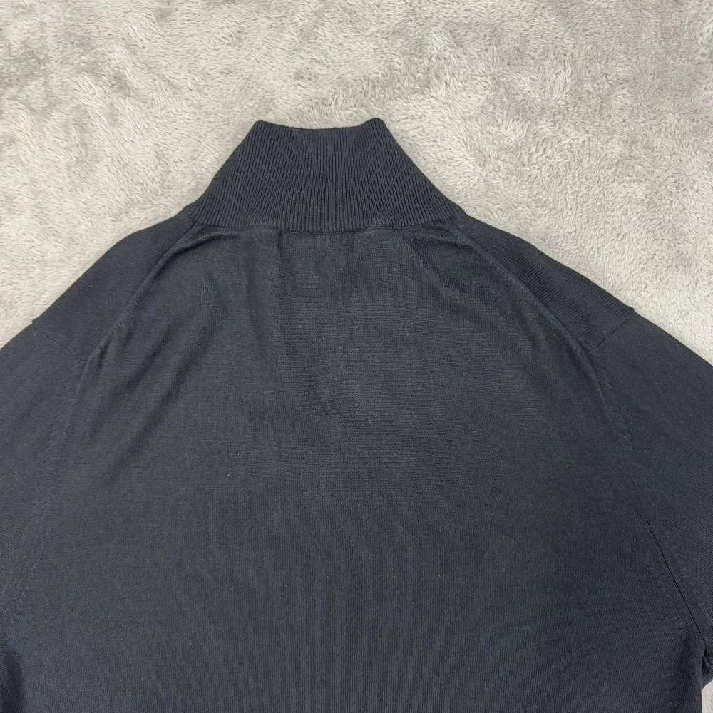Banana Republic Sweater Mens Large Black Silk Cashmere Mock‎ Neck Comfort Soft